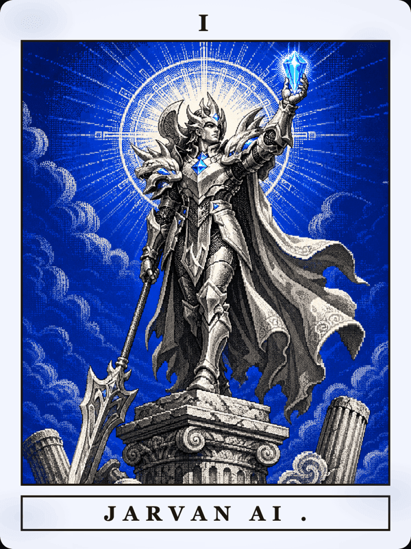 Carte tarot pixel art I — JARVAN AI, l'assistant exécutif d'Anthony Dalin